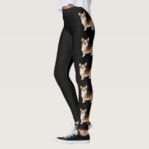 Legging Cães de desenho animado Red Tri Pembroke Welsh Cor