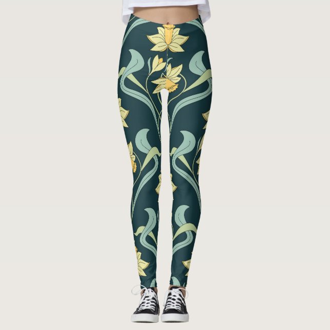 Legging Cães de Moda: Padrão de Fitas Cortantes (Frente)
