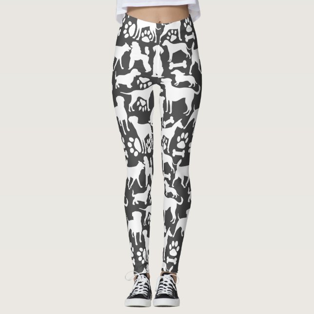 Legging Cães e patas 02.b DGrey BG (Frente)
