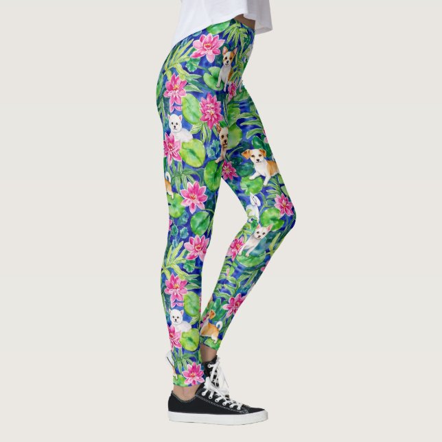 Legging Cães Tropicais Coloridos (Direita)