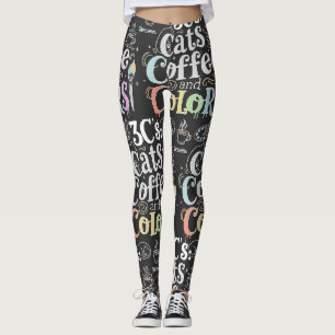 Legging Café e Cores dos Gatos