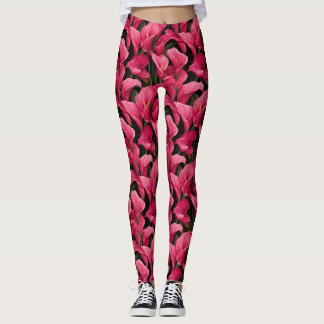 Legging Calas Lírio Pétala Presentes para Melhor Amigo Exe (Frente)