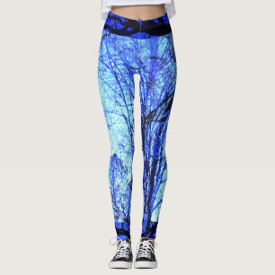 Legging Calça de Treino de Qualidade Azul Claro e Azul Esc