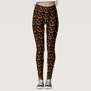 Legging Calça do rosto Jack-o-Lanterna