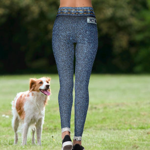 Legging Calça Jeans Azul Falso Moderno Amante de Gato da P