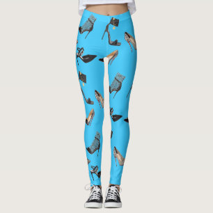 Legging Calçados de alto salto Colagem Stiletto Yoga Legg