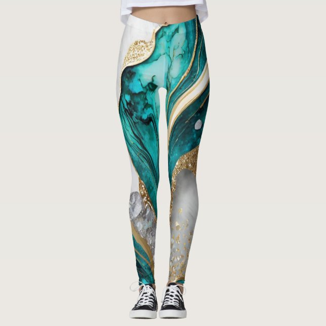 Legging Calças de Design de Universo Cósmico para Amantes  (Frente)