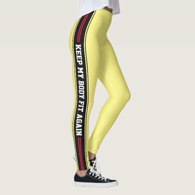 Legging Calças de esportes de Design de texto com faixas v (Direita)