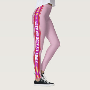 Legging Calças de esportes de Design de texto com faixas v