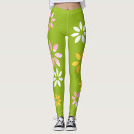 Legging Calças de Exercício de Padrões Florais Coloridos A