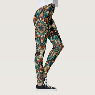 Legging Calças de Flor Africanas - Negrito e Vibrante