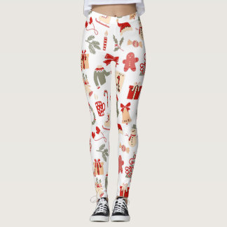 Legging Calças de Natal Festivas para Mulheres