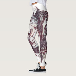 Legging calças de pena de henna