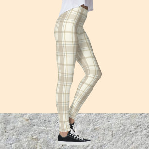 Legging Calças de proteção de padrões do Tartan em tom