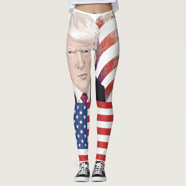 LEGGING CALÇAS DE TRUMP DE YOGA PATRIÓTICA (Frente)