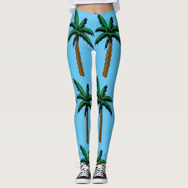LEGGING CALÇAS DE YOGA COM PALMEIRAS (Frente)