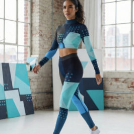 Legging Calças Femininas com Padrão Geométrico