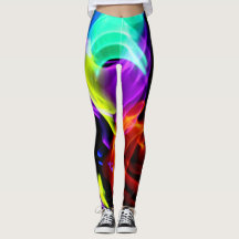 Calças justas brilhantes do arco-íris abstrato