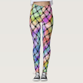 Legging Calças justas tecidas arco-íris -