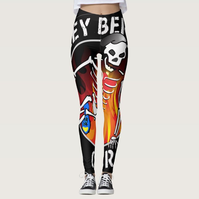 Legging Calças justas unisex da boina cinzenta (Frente)