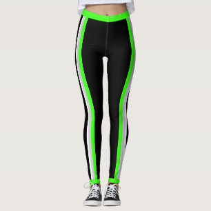 Legging Calças Running verdes de néon das caneleiras
