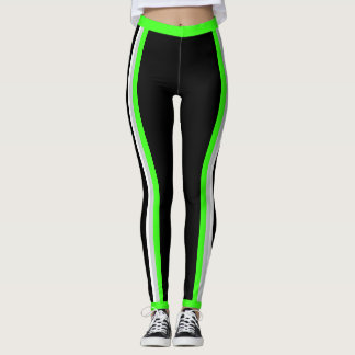 Legging Calças Running verdes de néon das caneleiras