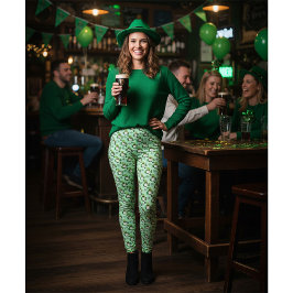 Legging Calças verdes de Gnome para o Dia de São Patrício