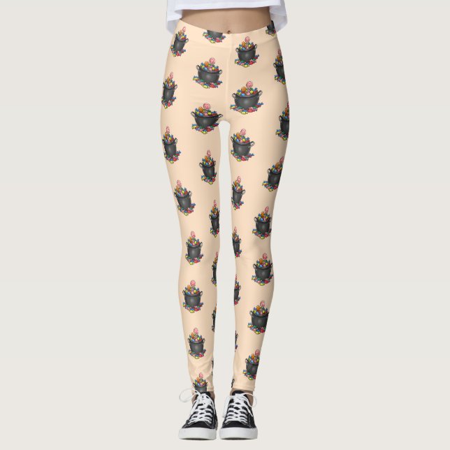 Legging Caldeirão para Doce ou Travessura (Frente)