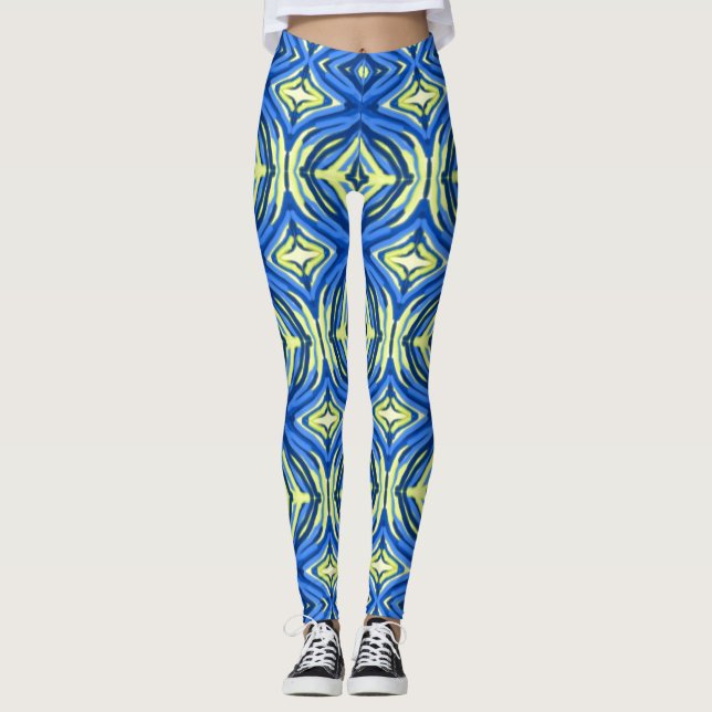 Legging Caleidoscópio Amarelo e Azul (Frente)