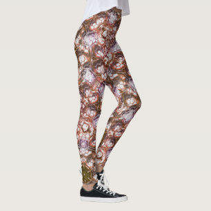 Legging Caleidoscópio castanho preta de hexágonos sobrepos