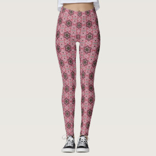 Legging Caleidoscópio cor-de-rosa da fusão do lírio