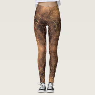Legging Caleidoscópio Laranja Mista Preta Fundo