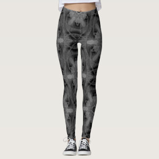 Legging caleidoscópio padrão preto e branco