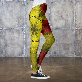 Legging Caleidoscópio Psicodélico Flor Vermelho e Amarelo