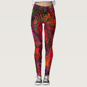 Legging Caleidoscópio Vermelho Vermelho Vermelho Verde Ro