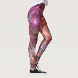 Legging Cama De Flores Arte Fractal Abstrato brilhante Col