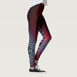 Legging Câmara Echo Metálica abstrato com Onda Sonora Verm