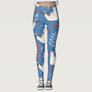 Legging Caminho de gaivota: padrão perfeito de vintage.