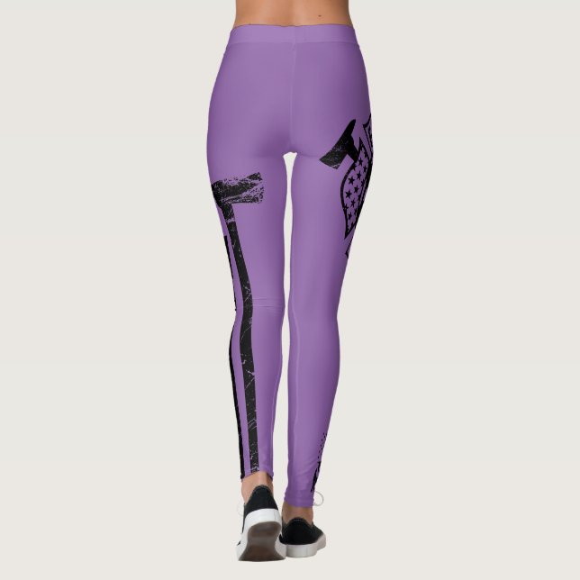 Legging Camisa da bandeira de Fire/EMS - roxo afligido - (Verso)