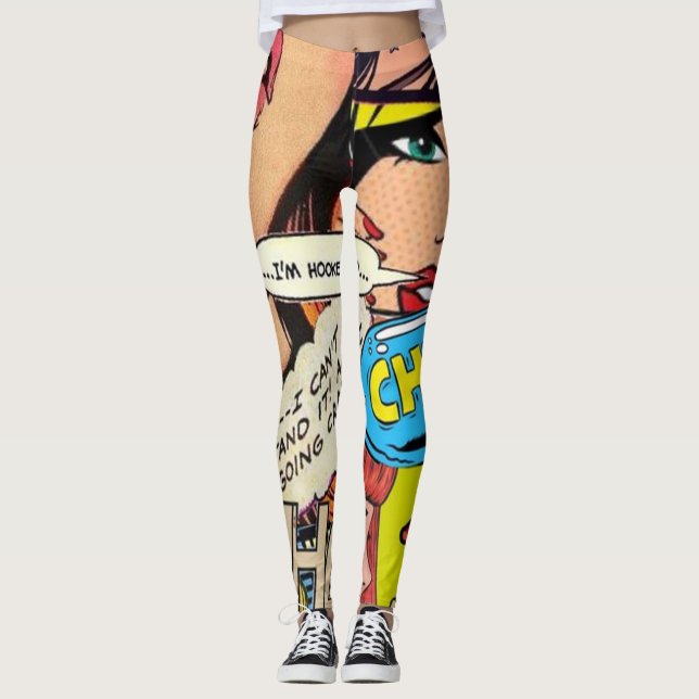 Legging Camiseta-design de-arte pop moderna (Frente)