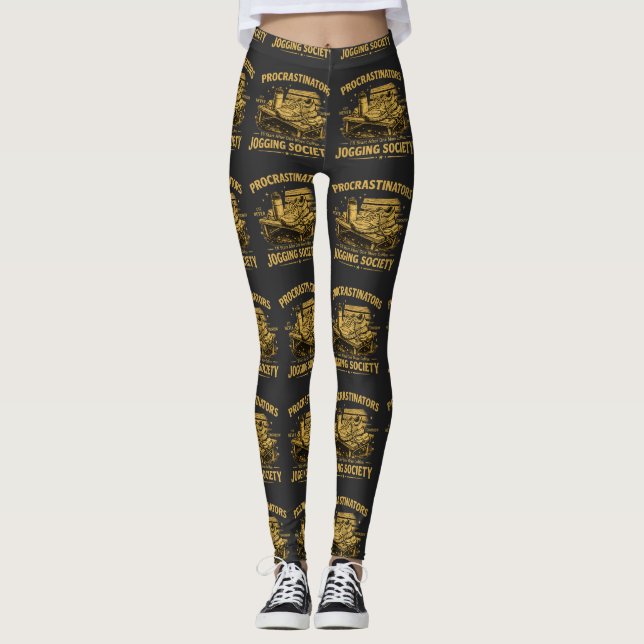 Legging Camiseta Divertida da Sociedade de Corrida de Proc (Frente)