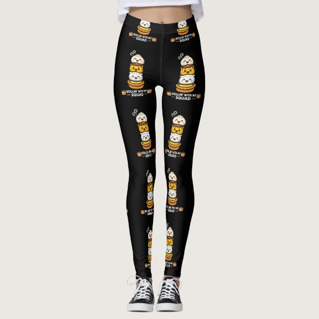 Legging Camiseta Divertida de Amante de Comida - Esquadrão (Frente)