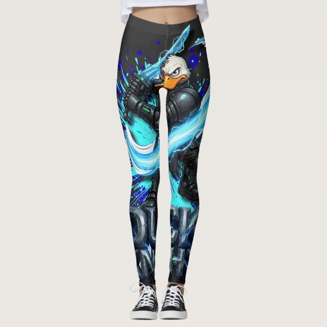 Legging Camiseta Duck Knight 3D Cyber Duck Warrior (Frente)