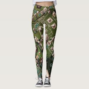 Legging Camo Conselho do Circuito Verde do Exército
