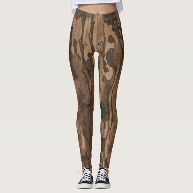 Legging Camo Madera - Diseño y Estilo Único (Frente)