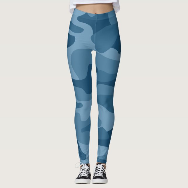 Legging Camo Monocolor Azul (Frente)