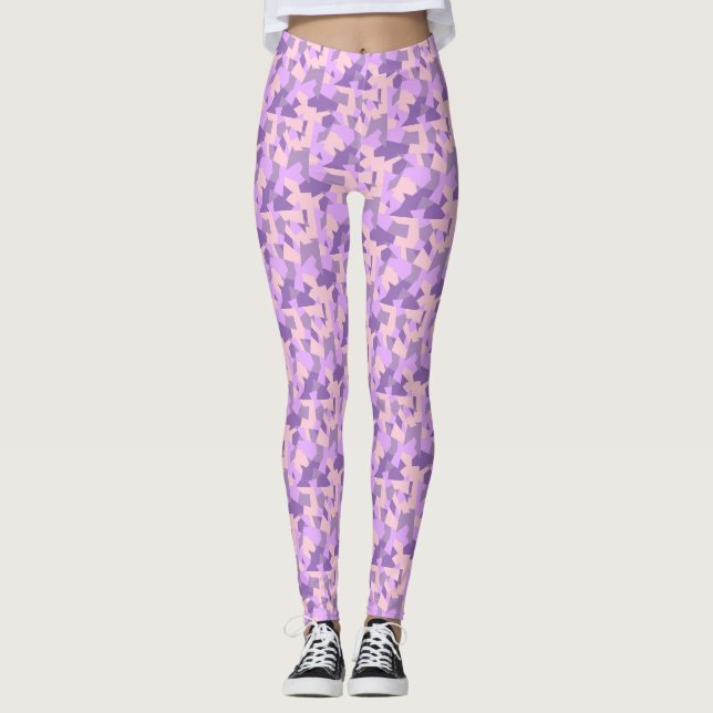 Legging Camo preto sexy rosa-ioga quente (Frente)