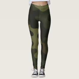 Legging Camo Yoga Earthy Green Busca Realces Pretos Modern