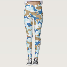 Legging Camouflage azul e bege