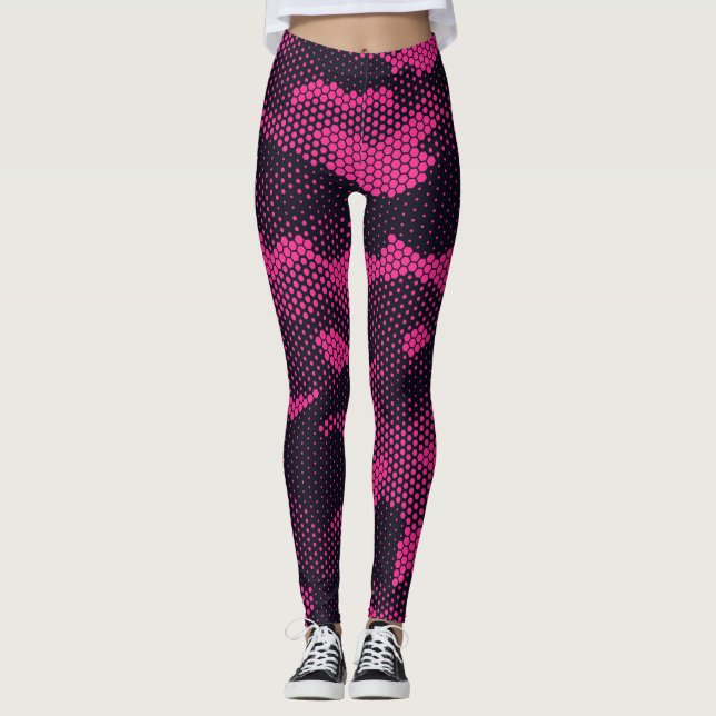 Legging Camouflage hexagonal, fundo de textura militar (Frente)